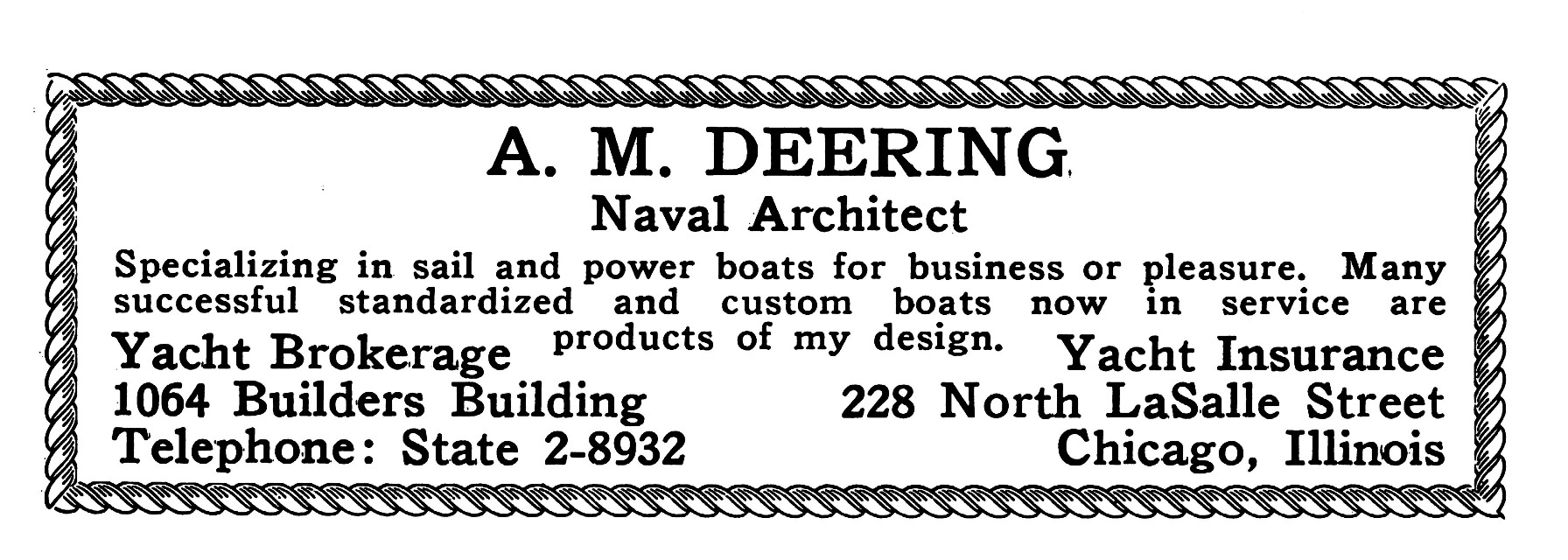 A. M. Deering ad