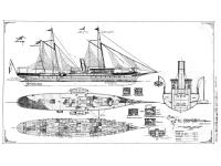 El Primero - Built by Union Iron Works 1893. Drawing by William Garden, "Practice Limited to Steam Yachts, 300 tons & up"