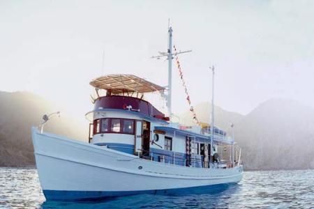 DICKIE WALKER on anchor in Catalina, California.