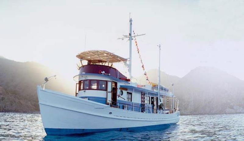DICKIE WALKER on anchor in Catalina, California.
