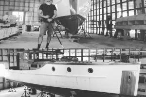 Resolute in Abreau Boatworks, Sept. 2019, before being destroyed by fire