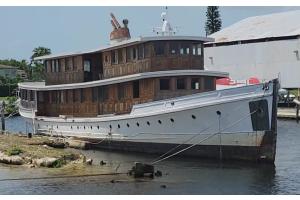 Cora Marie - in Florida, Sept. 2023, showing recent additional upperdeckhouse.