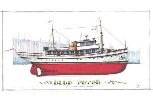 Blue Peter - drawing by yacht designer Robert Perry