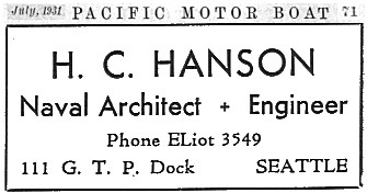 H. C. Hanson Ad
